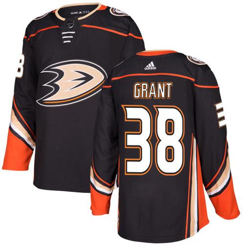 Adidas Ducks #38 Derek Grant Black Home Authentic Stitched NHL Jersey